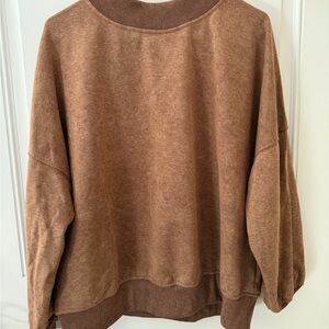 Elegant Brown Women's Crew Neck Sweater